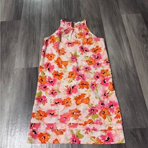 LOFT Floral Pink and Orange Dress
